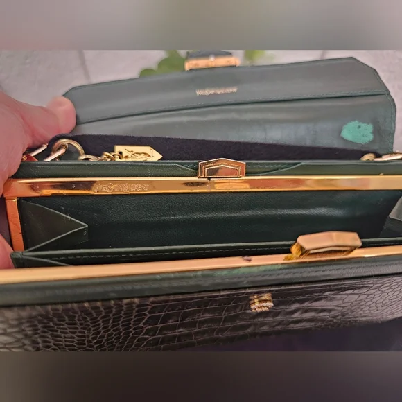 YSL Vintage Kisslock Crocodile Wallet - Picture 7 of 17